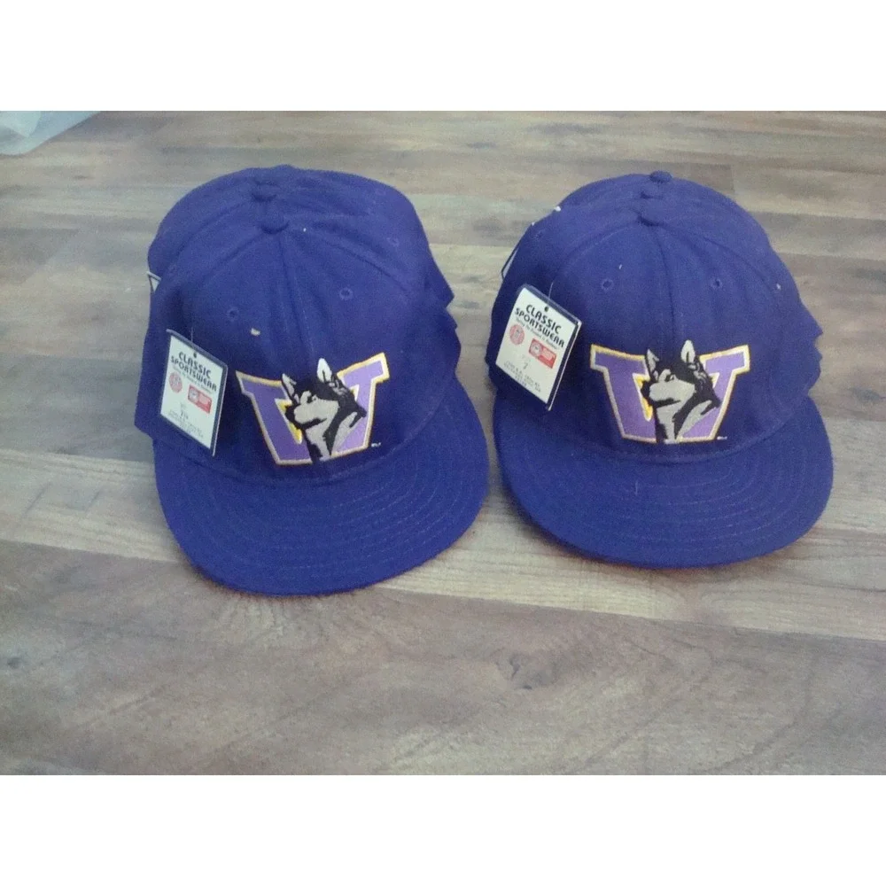 WASHINGTON HUSKIES WHOLESALE LOT 10HATS 1980S 80S 90S VINTAGE FITTED USA MADE